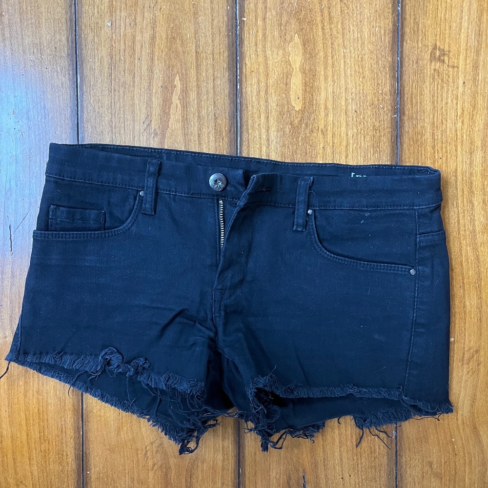 Blank NYC Black Jean Cutoff Shorts